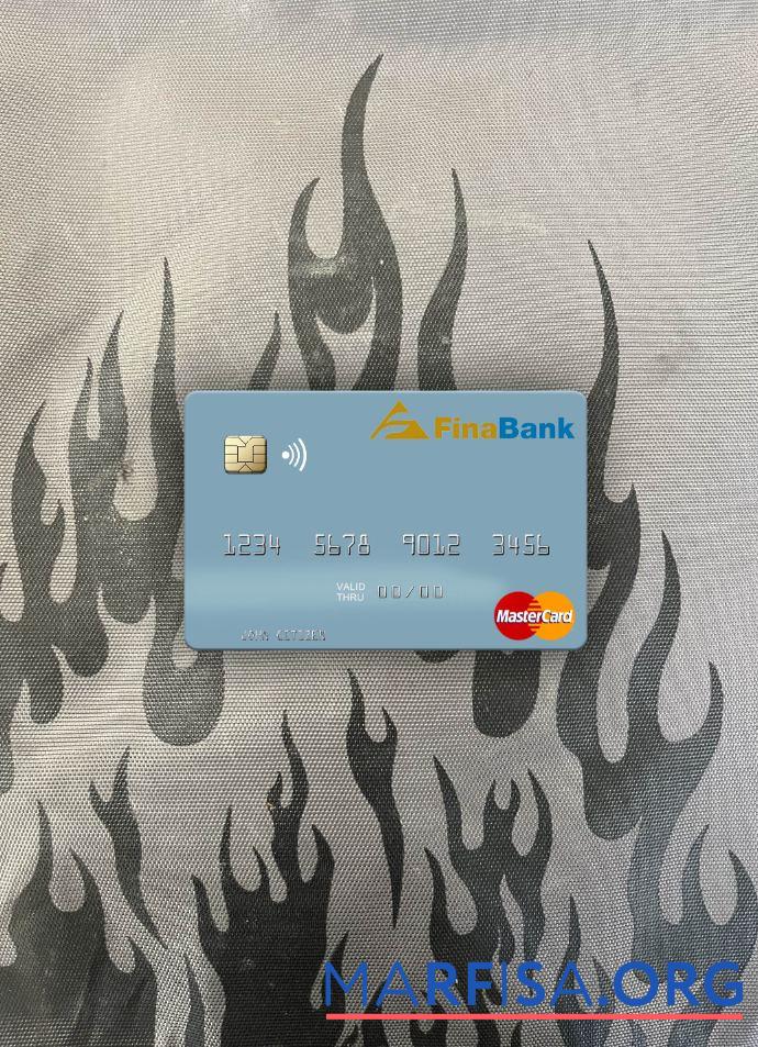 Realistic Suriname Finabank N.V. mastercard photolook front download for verification